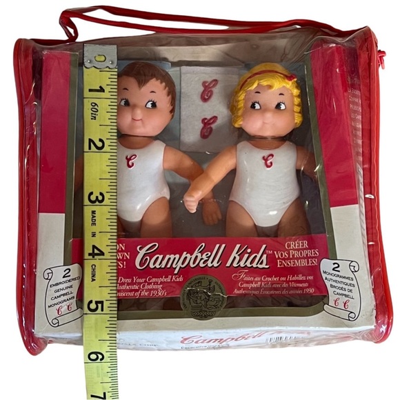 Campbell Soup Kids Vintage 1995 Fibre Craft 5" Dolls W/Crochet Directions - Picture 6 of 8